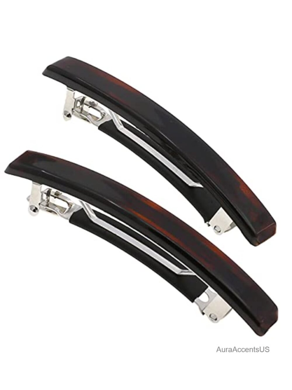 Set of 2 Rubberized Metal Clasp French Hair Barrette Clips Strong Hold for Women